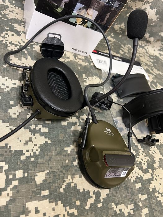 Військові активні навушники Peltor з гарнітурою + кріплення на шолом‼️