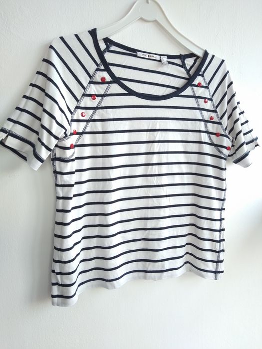 Blusa Listrada Marinheiro com Botões Vermelhos – Punt Roma - Tamanho S