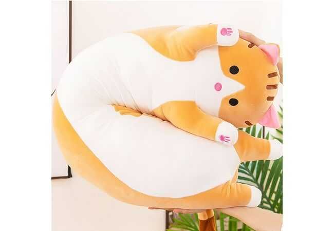 Мягкая плюшевая игрушка Длинный Кот Батон котейка-подушка 50 см