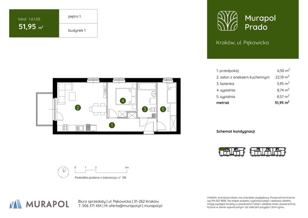3-pokojowe mieszkanie 51m2 + balkon