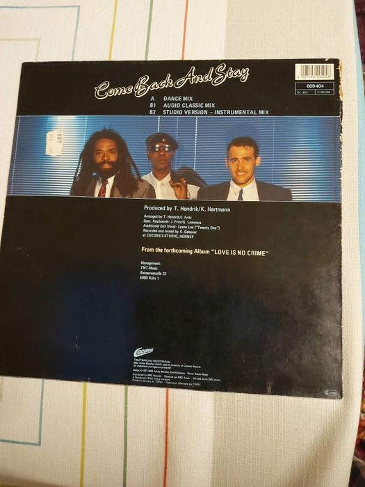 Bad Boys Blue- Come back and stay maxi winyl