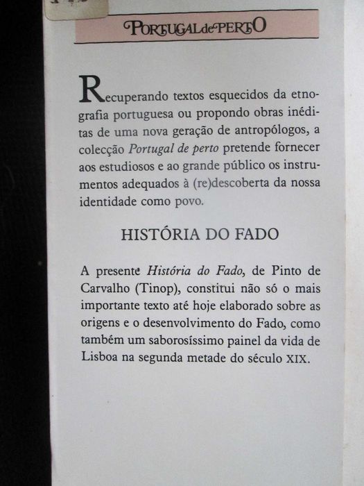 História do Fado, de Pinto de Carvalho (Tinop)