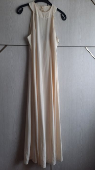 Suknia długa, ecru, wieczorowa, ślub, sylwester