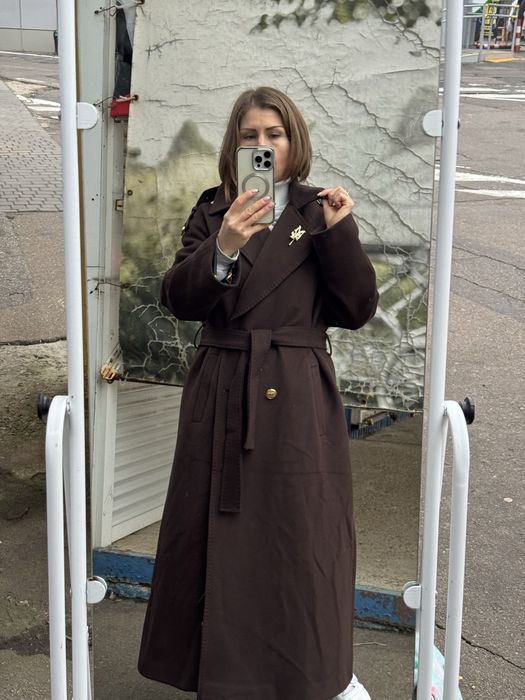 Кашемир макс мара пальто турция коричневое серое пальто длинное