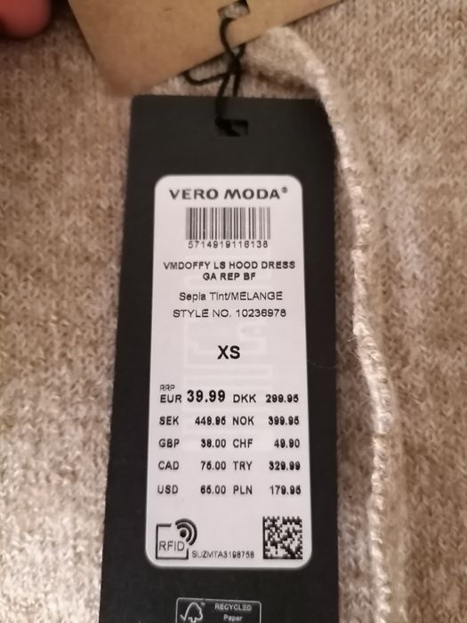 Vestido Vero Moda XS bege