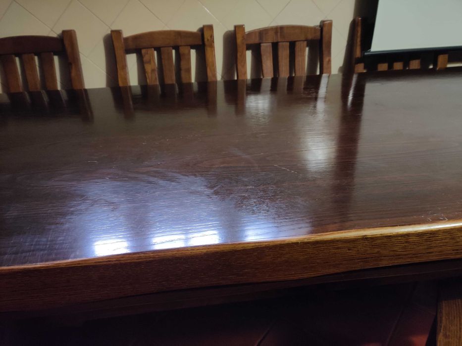 "Mesa Jantar Maciça 2.30m + 8 Cadeiras (Urgente/Mudanças)"