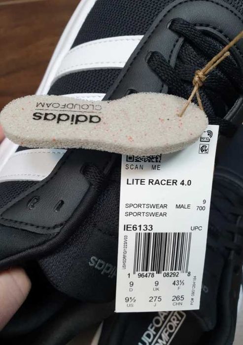 кросівки Adidas Lite racer оригінал наш 42,5 евро 43,5