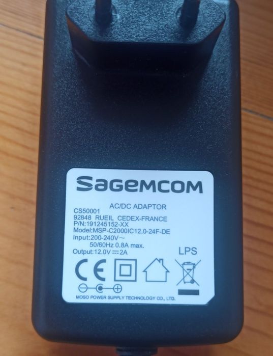 Zasilacz Sagemcom Canal+ (wifibox+, dsi83, dsi87) nowy