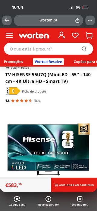 Tv Hisense 55u7Q 55polegadas, 4k mais playstation portal incluida