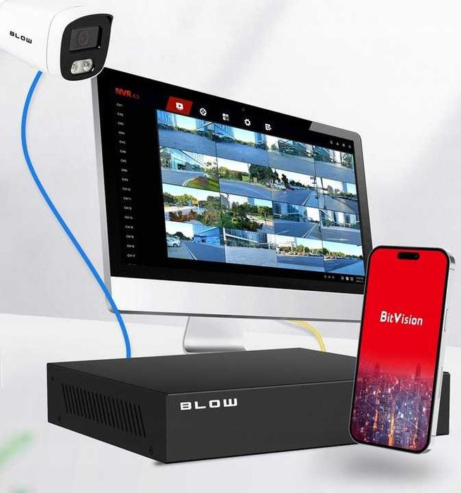 Rejestrator Monitoringu IP do Kamer 9 Kanałów 8MP aplikacja CCTV NVR