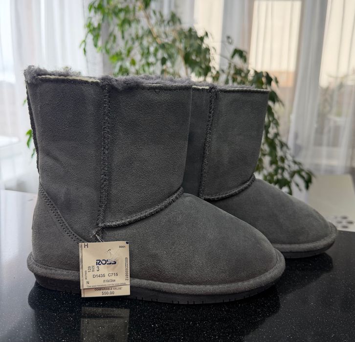 Дитячі чобітки натуральна замша та овчина Bearpaw розмір 35, з США