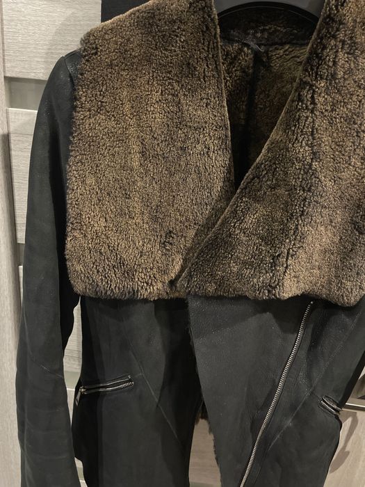 Натуральная женская дубленка\косуха стильная короткая черная, размер М