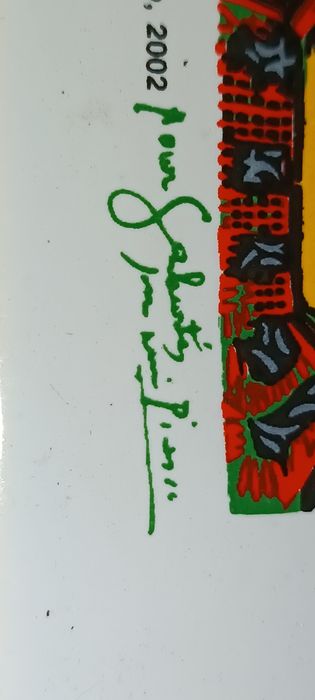 Raro e antigo azulejo Paulo Picasso de 2002 SUCCESSION Ceramic Art