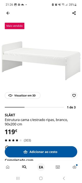 Cama ikea com pouco uso sem colchao