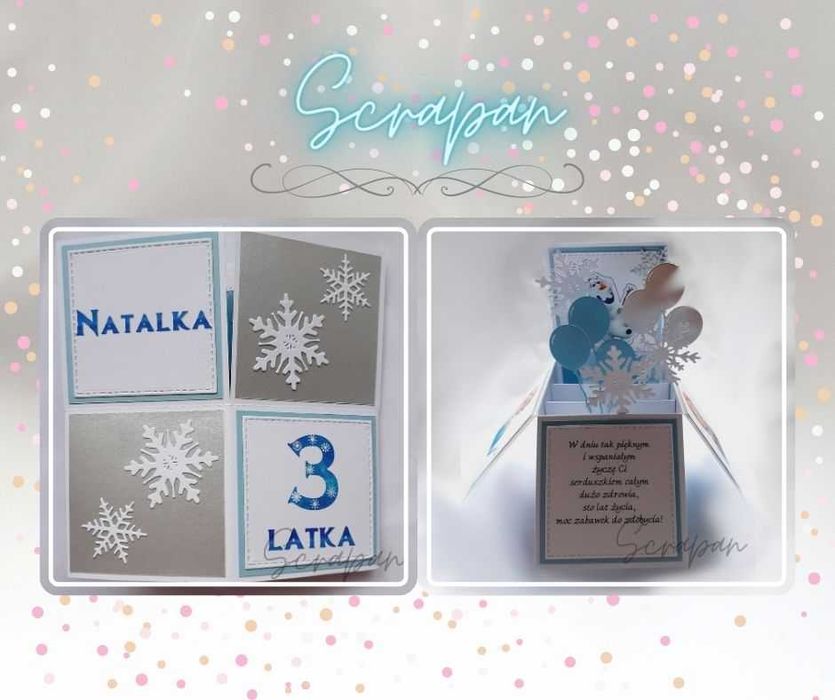 Kartka urodzinowa, roczek dla dziecka, dziewczynki, ręcznie robiona