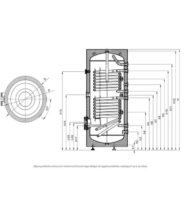 Zasobnik, bojler 200l. emaliowany z 2 wężownicami
