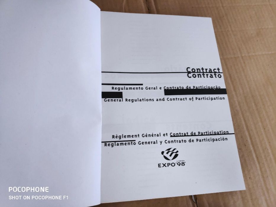 2021 Livro Expo98. Livro Regulamento Geral e Contrato de Participaçã