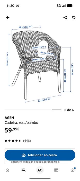 Cadeira Rota/ bambu IKEA
