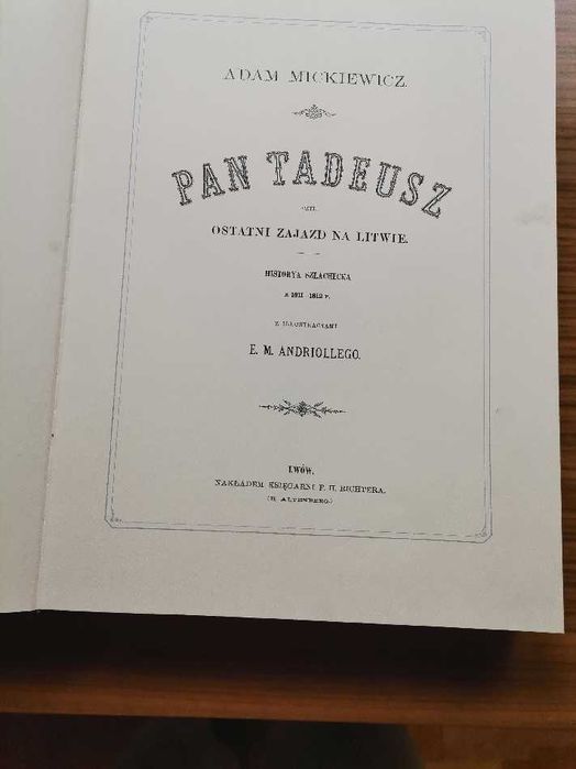 Pan Tadeusz" na wagę złota! Bibliofilski reprint, 1991.