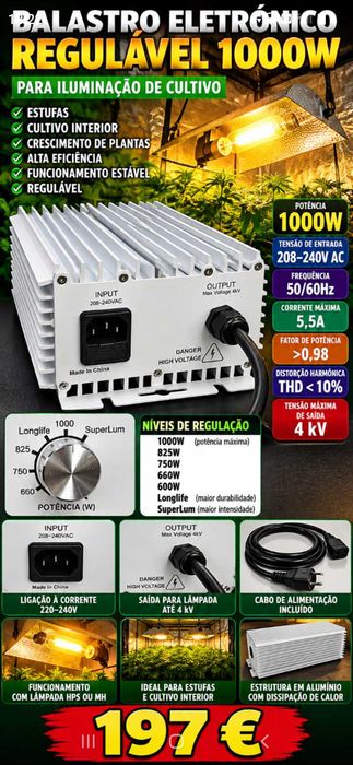 Balastro Electrónico regulável 197€. Oportunidade