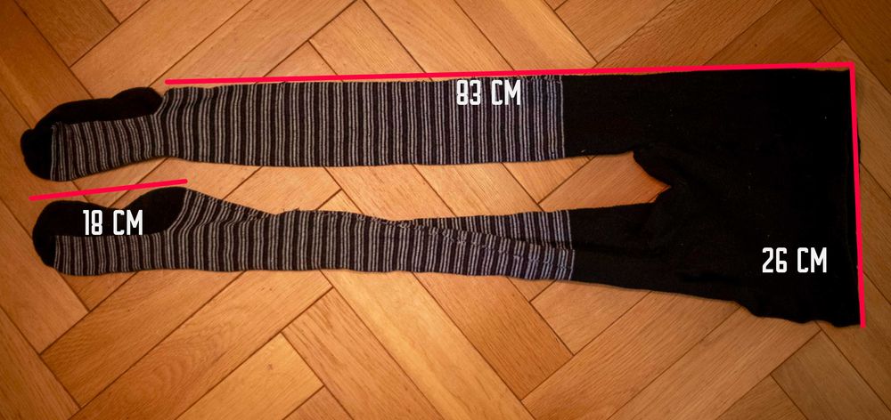 Grube Kryjące Rajstopy Paski 83cm Czarno-Szare Wzorzyste Ciepłe