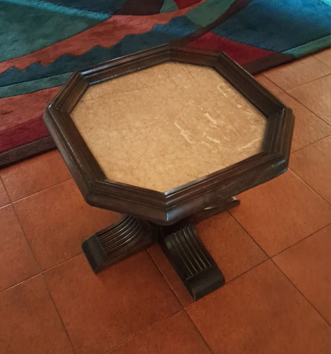 Mesa Apoio Octogonal Madeira Maciça