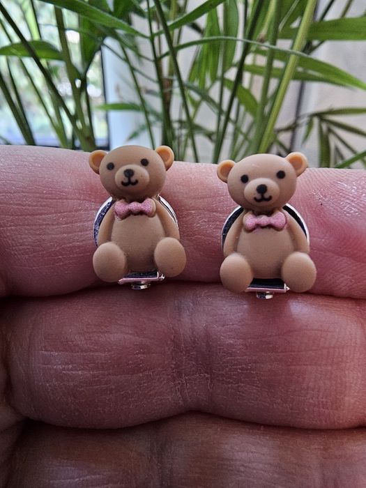 Klipsy dla dziewczynki misie handmade