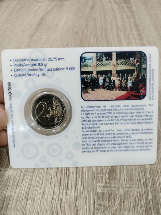 Par Moedas 2€ Coloridas Luxemburgo 2025