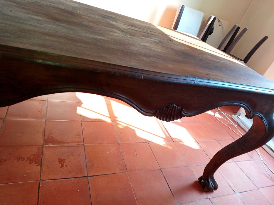 Mesa rustica em madeira maciça de carvalho