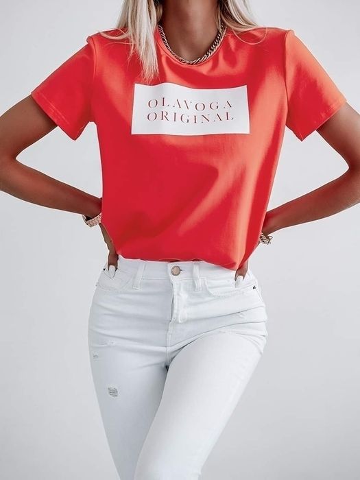 T-shirt Olavoga S M koral