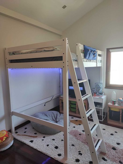 IKEA STORÅ Estrutura de cama alta, velatura branca, 140x200 cm