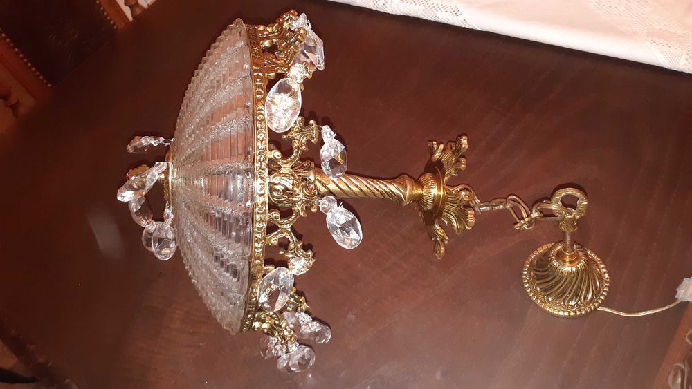 Candeeiro vintage dourado em bronze