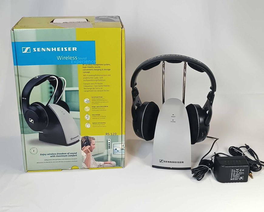 Безпровідні навушники Sennheiser RS120 оригінал, ідеальний стан, нові акумулятори, повний комплект, коробка