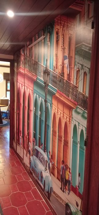 Aplicação de papel de parede.