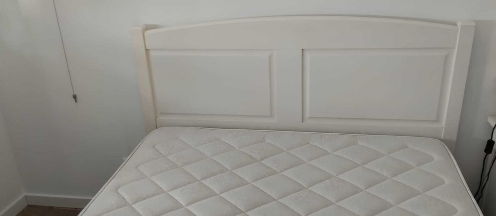 Cama madeira branca + Colchão