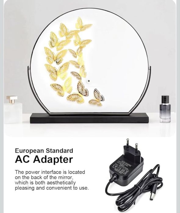 Lustro LED podświetlane 30cm na podstawie