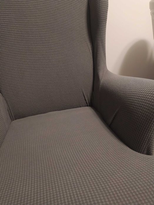 Fotel uszak / fotel do karmienia - szary pokrowiec