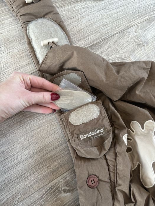 Nosidlo ergonomiczne Bondolino Popelina brązowe z kleksem