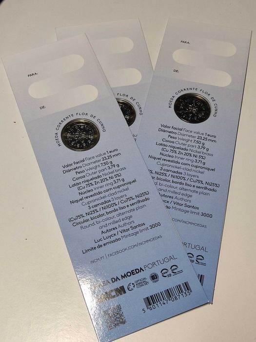 Moeda Comemorativa 1 euro Portugal 2023 FDC (Esgotada INCM)