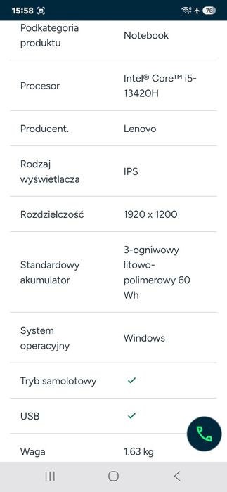 Laptop Lenovo jak nowy
