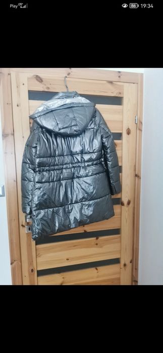 Nowa Szaro-srebrna zimowa kurtka damska rozm M firmy Ann Gissy