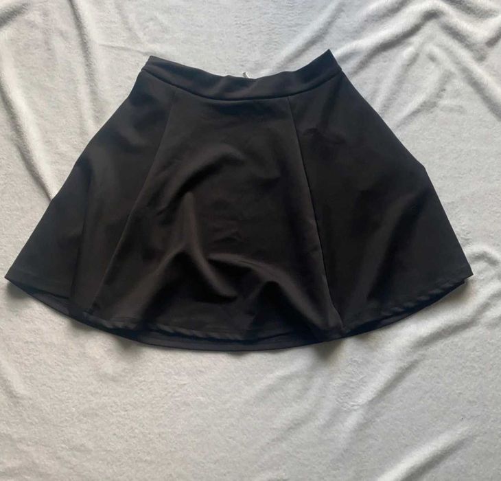 Czarna Spódniczka Mini Damska Krótka Podstawowa