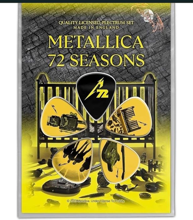 Kpl 5 kostek oryginalnych Gitarowych Metallica .Blister nowy nie otwierany .