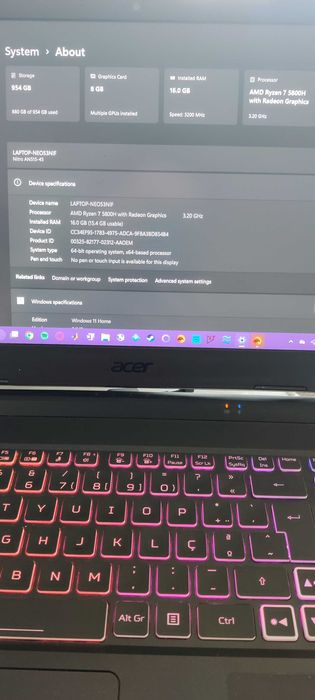 Acer Nitro 5 Gaming | AMD Ryzen 7 5800H | RTX 3070 | 16GB RAM | 1TB