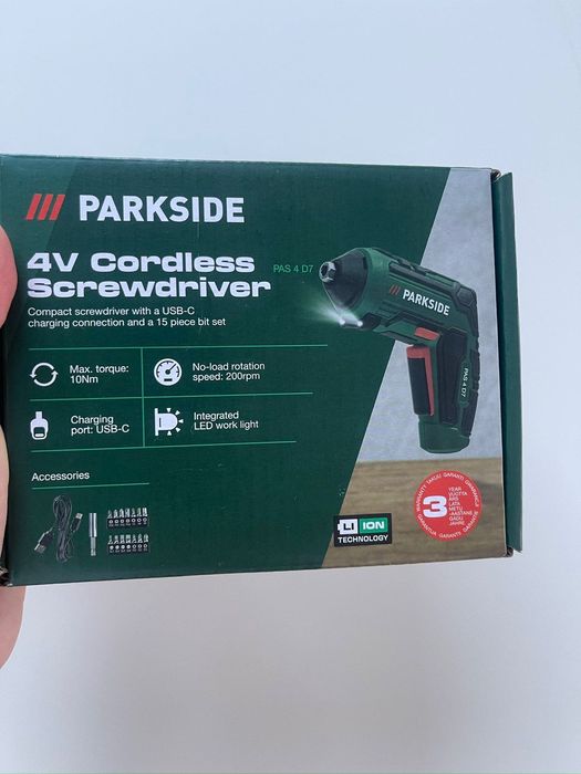 Аккумуляторная отвертка Parkside PAS 4 D7 (4 В)