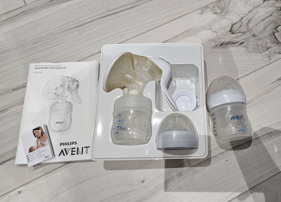 Laktator ręczny Philips Avent + butelka