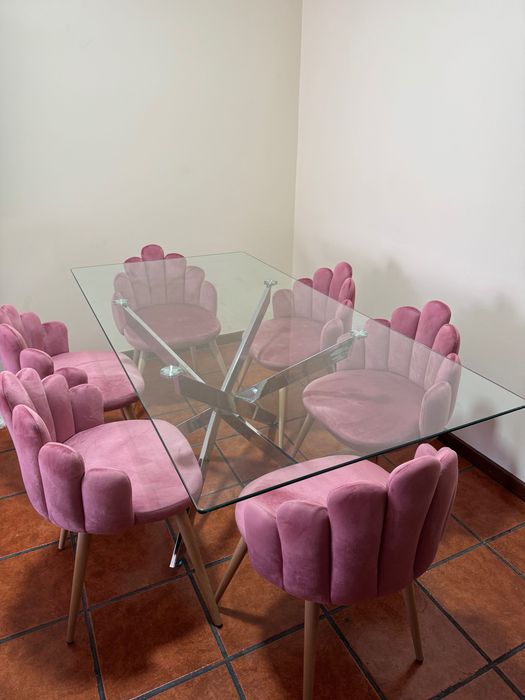 Mesa de Jantar Vidro Temperado 180x90 – Como Nova