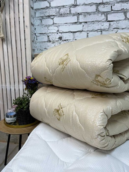 Ковдра подушка шерстяна PURE WOOL одіяло одеяло овеча шерсть комплект