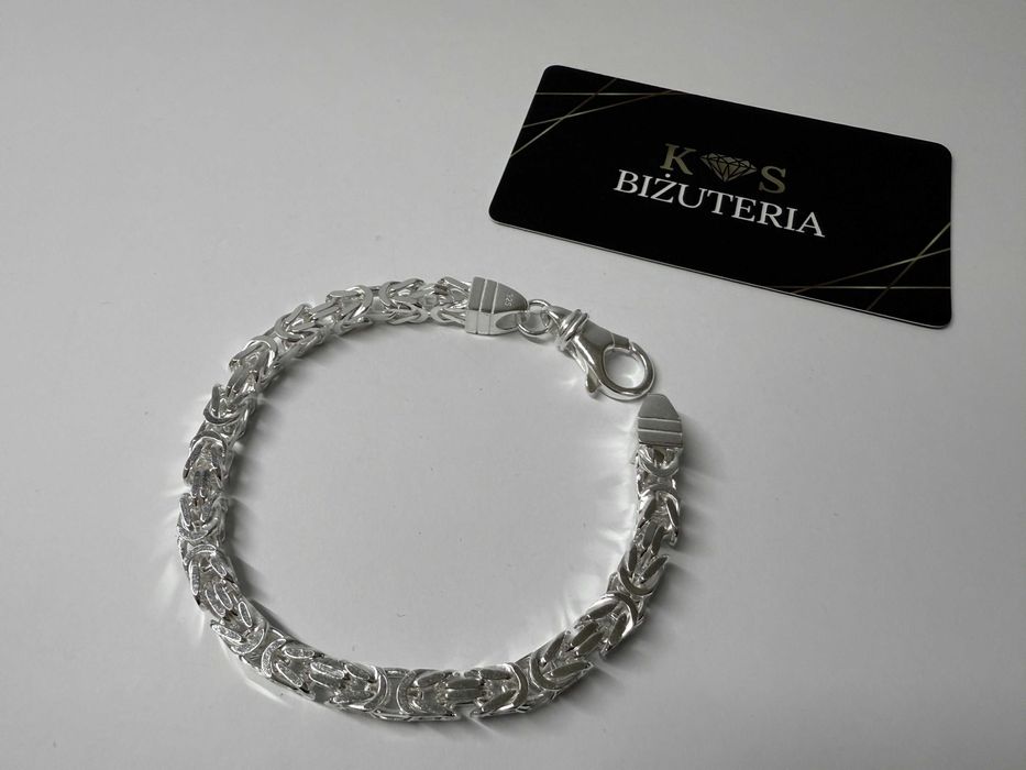 Srebrna Bransoletka Królewska 42 GRAM 23 CM NOWA ! PR. 925 Okazja !
