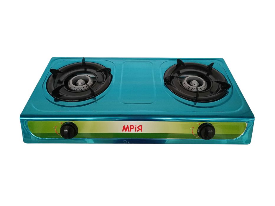 Газова плита Мрія 2 конфорки ,нержавіюча сталь, п'єзопідпал, під балон